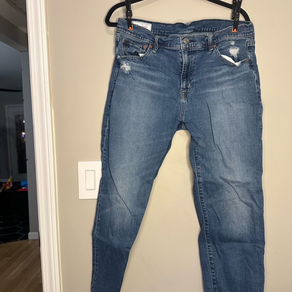 GAP Women's Distressed Blue Skinny Jeans